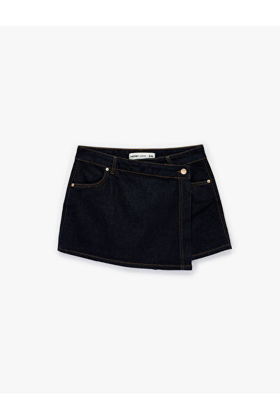 Koton Women'S Dark Indigo Denim Skort