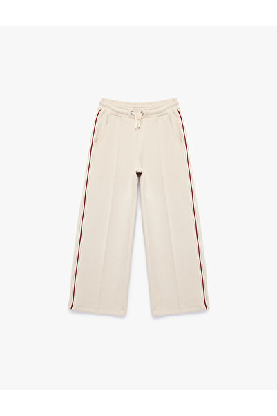 Koton Girl'S Beige Wide Leg Trousers