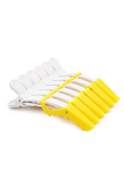 global fashion Set of 5 units: Hair clips, 6 pieces, white+yellow