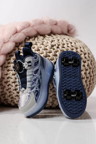 Zaira Adidasi cu role albastri din material textil Helys #24394