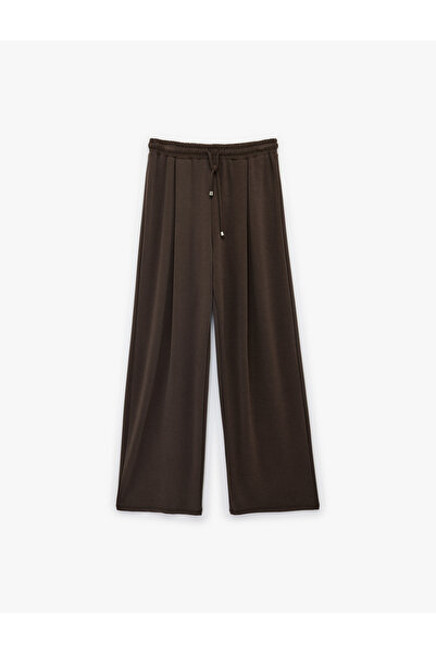 Koton Women'S Brown Wide Leg Pants