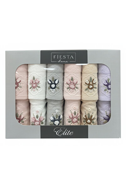 Fiesta Tekstil Handcrafted Embroidered Lalin 12 Piece Towel Set for Mother an...