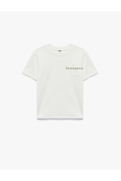 Koton Boy'S Ecru Printed T-Shirt