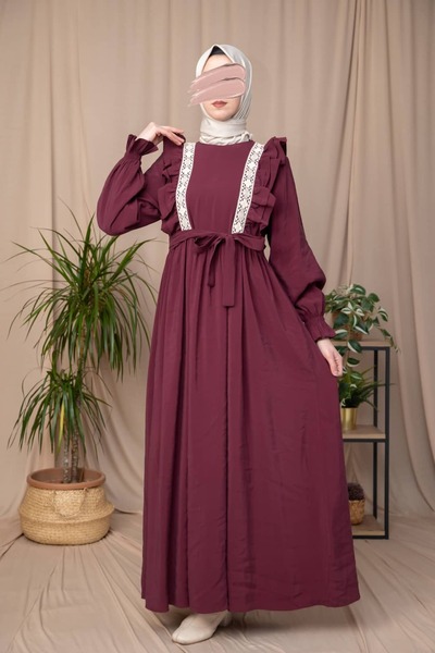 Nissra Ankanoor Ruffled and Lacy Modal Dress Anka265142