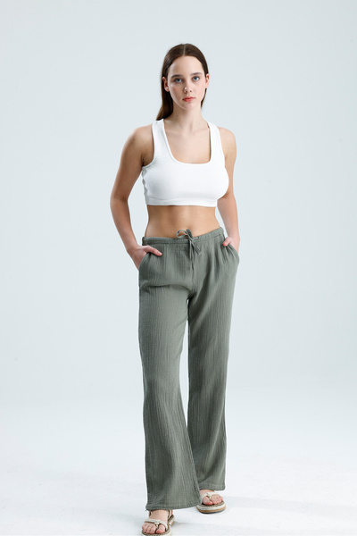 vikitekno Premium Quality Women's Muslin Trousers