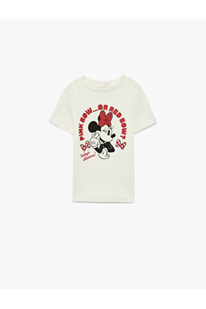 Koton Girl'S Ecru Cotton T-Shirt