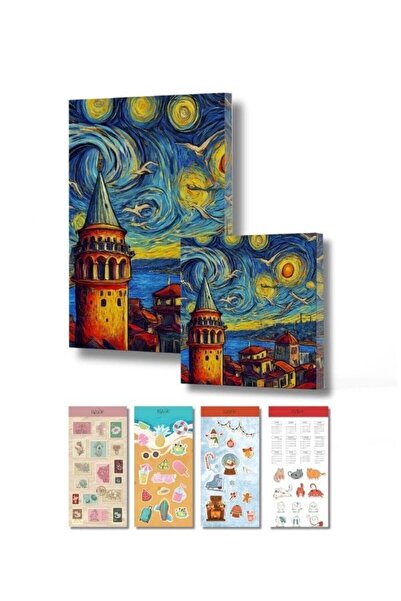 Vivago Art Set de caiete cu design în stil Van Gogh Turnul Galata - Tematică ...