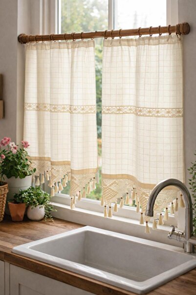 osmanlıhan BULDAN DOKUMA OTANTİK NATUREL PAMUKLU ELİŞİ PERDE