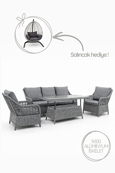 Çavdar Group İcon Raddan 3+1+1 Çay Seti SALINCAK HEDİYELİ Bahçe Mobilyası El ...