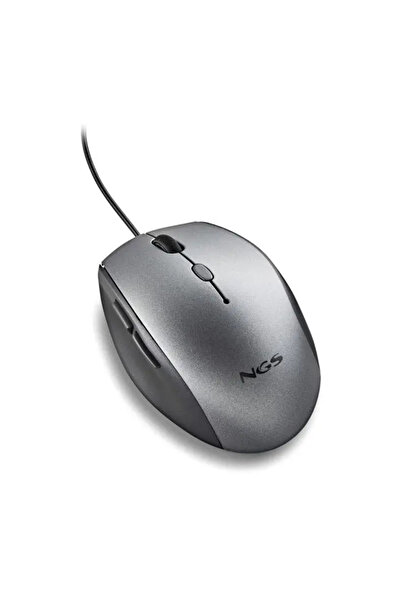 OEM Mouse optic cu fir NGS Moth Gray 1600dpi adaptor clic silențios USB-C gri
