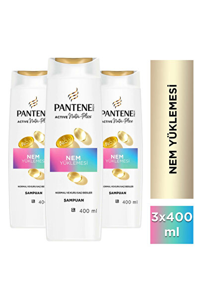 Pantene Pro-V Nemlendirici Şampuan 400ml Normal ve Kuru Saçları Besler x 3 Adet