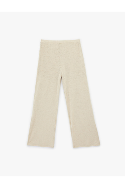 Koton Women'S Beige Wide Leg Trousers