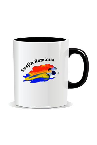 OEM Personalized mug with messages for Romanian fans, I support Romania with ...