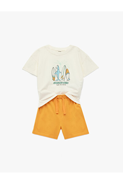 Koton Baby Boy White T-Shirt And Shorts Set