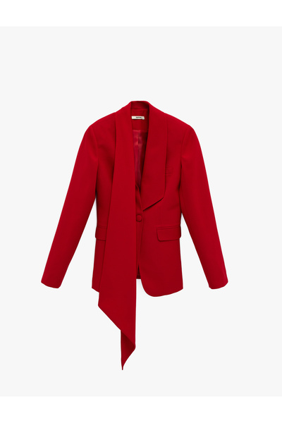 Koton Women'S Red Shawl Collar Blazer Jacket
