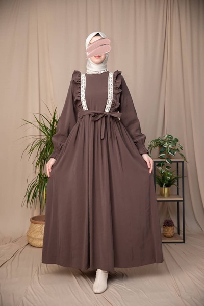 Nissra Ankanoor Ruffled and Lacy Modal Dress Anka265142