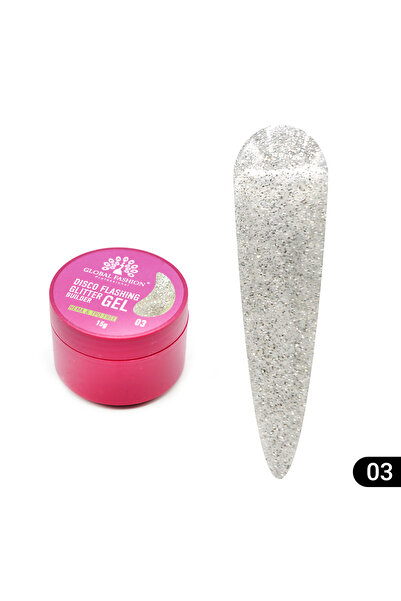 global fashion Τζελ μοντελοποίησης νυχιών 15 γρ., Disco Flashing Glitter Buil...