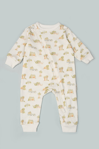 Vauva Baby Kids Jumpsuit Long Sleeve Printed Zippered Girls Boys Pajama Jumpsuit