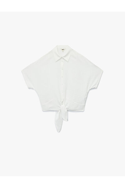 Koton Women'S White Crop Shirt