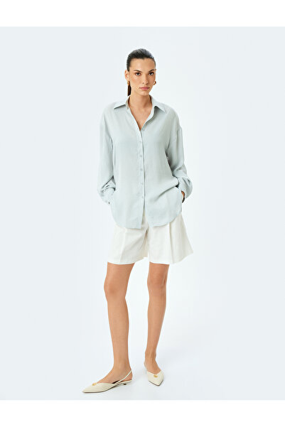 Koton Women'S Grey Oversized Shirt