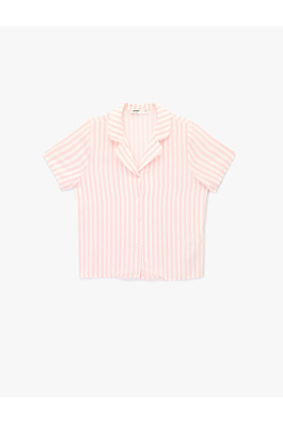 Koton Women'S Pink Stripe Pyjama Top