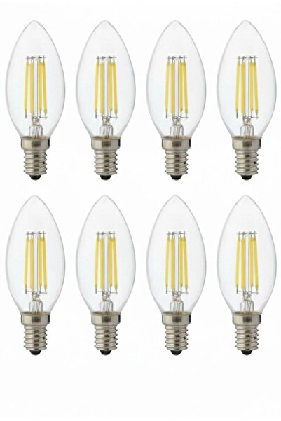 LİVORA LIGHTING Rustik DÜZ 4W E14 LED Ampul 400lm (8Lİ paket)