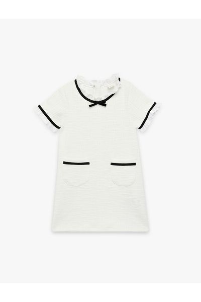 Koton Baby Girl'S White Bow Detail Dress