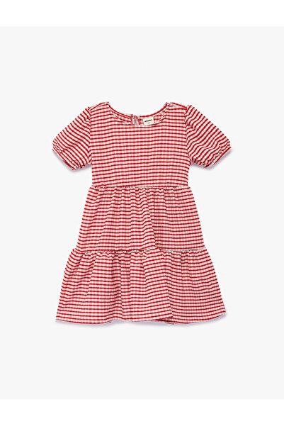 Koton Baby Girl'S Red Check Gingham Dress