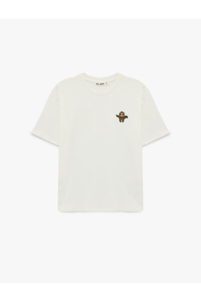 Koton Women'S Ecru Oversize T-Shirt