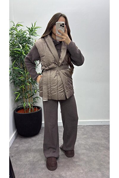 Acar Boutique Triko Detay Şişme Yelek