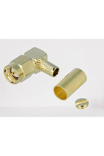 OEM Conector SMA mufa tata unghi 90 grade aurit RG58 de crimpat pe cablu H347...