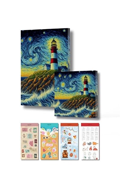 Vivago Art Set de caiete cu design de far tematic Van Gogh Noaptea înstelată ...