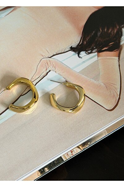 KİLİGİSTANBUL Ultra Light Asymmetric Thin Hoop Earrings
