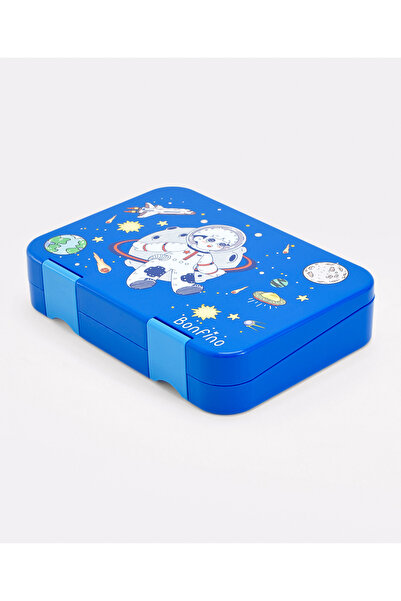 Bonfino Lunch Box, Astronaut Theme, Easy to Carry, Leak-Proof Lid, Microwave ...