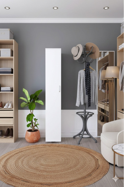 KZY Mobilya 6 Raflı Tek Kapaklı Gardırop,Kazak,Elbise,Kıyafet Dolabı