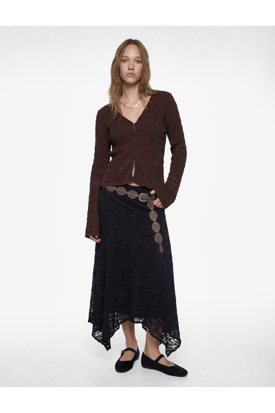 Koton Women'S Brown V-Neck Cardigan