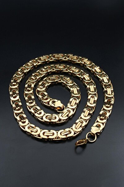 Prestige Paslanmaz Çelik Euro Kral Model Kolye Zincir Altın Kaplama 8Mm 902593