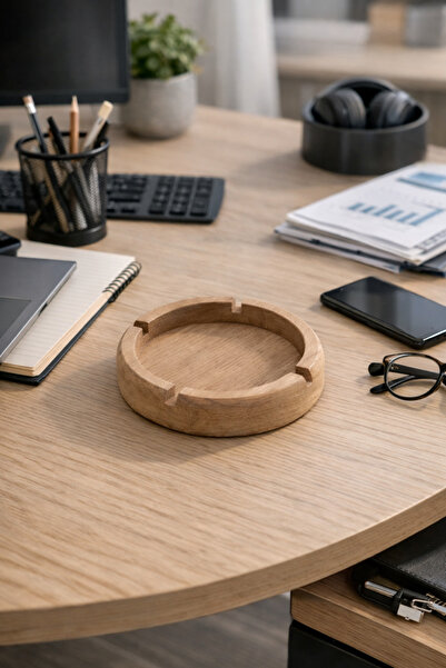 DİNGODAWOODENWORK 🌿 Doğal Ahşap Masaüstü Küllük – Şık ve Minimal Tasarım