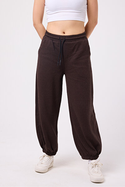 Superbluemexico Women's Street Style Elastic Cuffed Baggy Pants