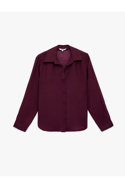 Koton Women'S Bordeux Long Sleeve Shirt