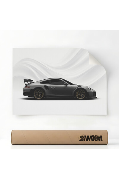 21mxm Poster Auto Premium - 1322 GT2 RS - Gri – Design Minimalist, A3 (29,7 x...