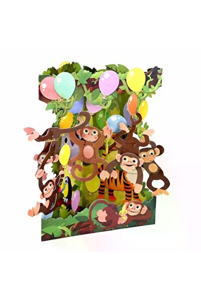 Santoro Felicitare 3D Swing Cards - Petrecerea maimutelor