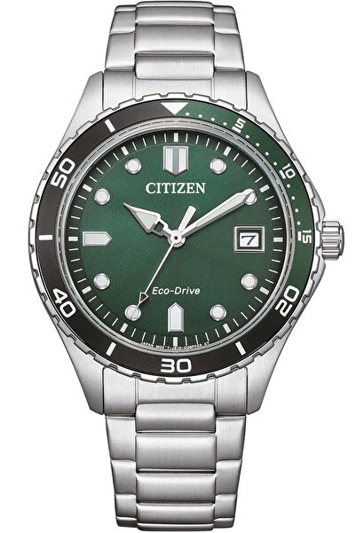 Citizen Erkek Kol Saati Gümüş Kordon Yeşil Kadran 36MM 10 ATM Su Geçirmez