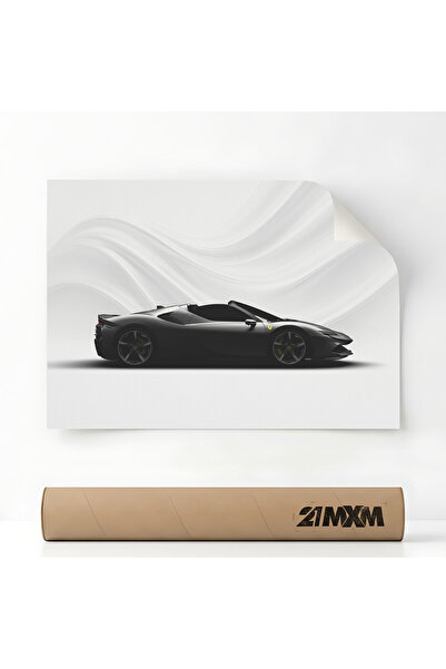 21mxm Poster Auto Premium - 1818 SF90 Spider – Design Minimalist, A4 (21 x 29...