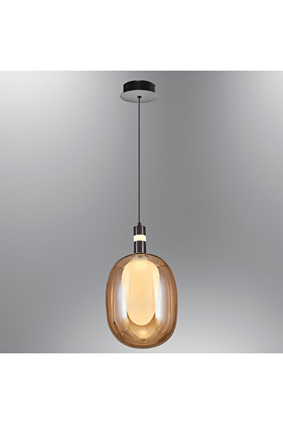 Özcan Aydınlatma 2853-1A-12 OstrichTekli Cam Sarkıt 220*300 Amber