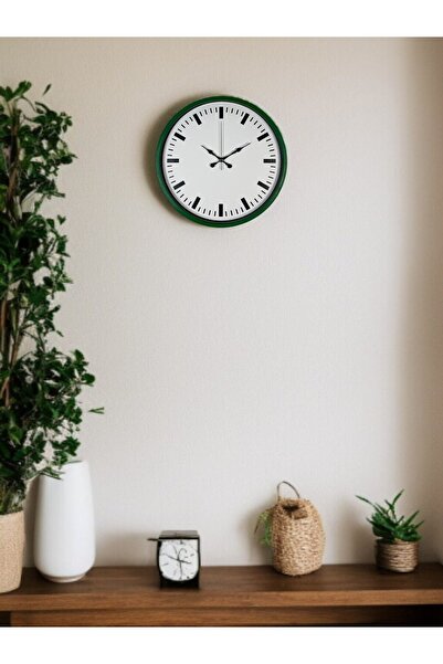 Leyaton 36 cm Green Simple Decorative Wall Clock Lwlhm-Ytrs345