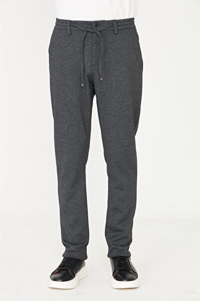 White Stone Anthracite Lace-Up Relaxed Fit Jogger Pants