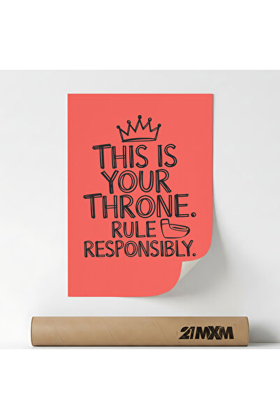 21mxm Poster decorativ, pentru baie, This Is Your Throne, A3 (29.7 x 42 cm), ...