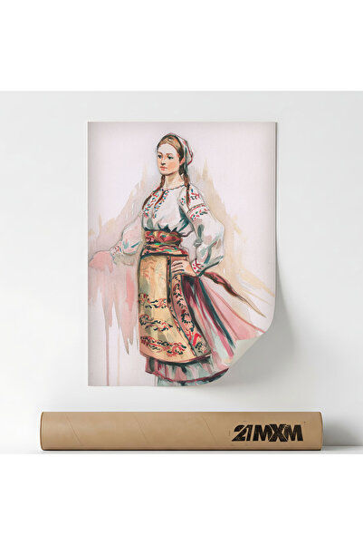 21mxm Poster 'Folcor Romanesc 31' Pe Panza Mata – Design Minimalist, 30 x 40 ...