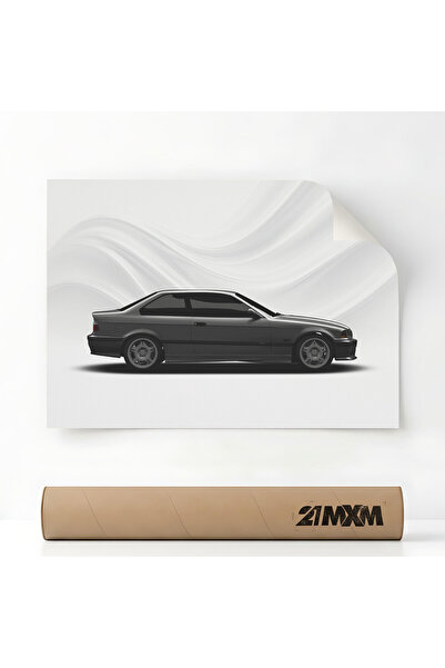 21mxm Premium Auto Poster - 1445 M3 E36 – Minimalist Design, A4 (21 x 29.7 cm...